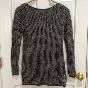 Jeanne Pierre || Knit Sweater with Silver Metalized Threading Running Through